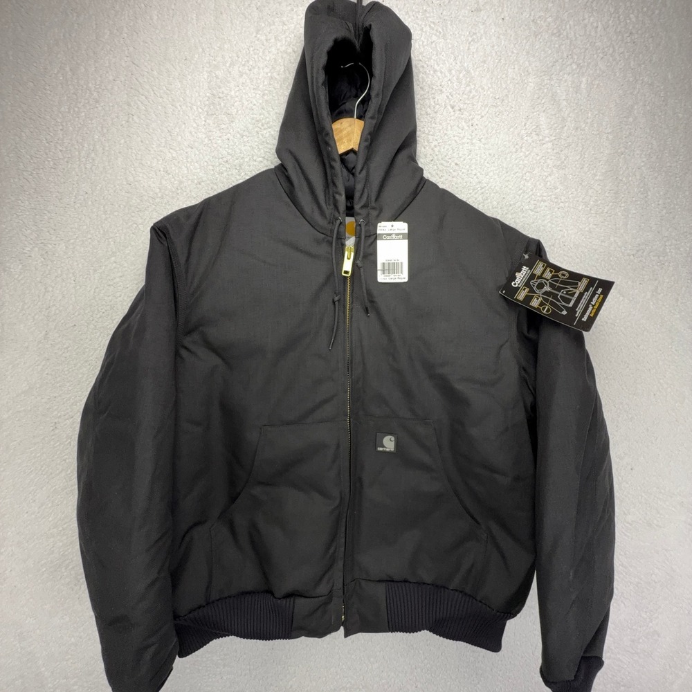 Carhartt Active Jacket Nylon Quilt Lined Mens Large J133 BLK Black NWT NOS